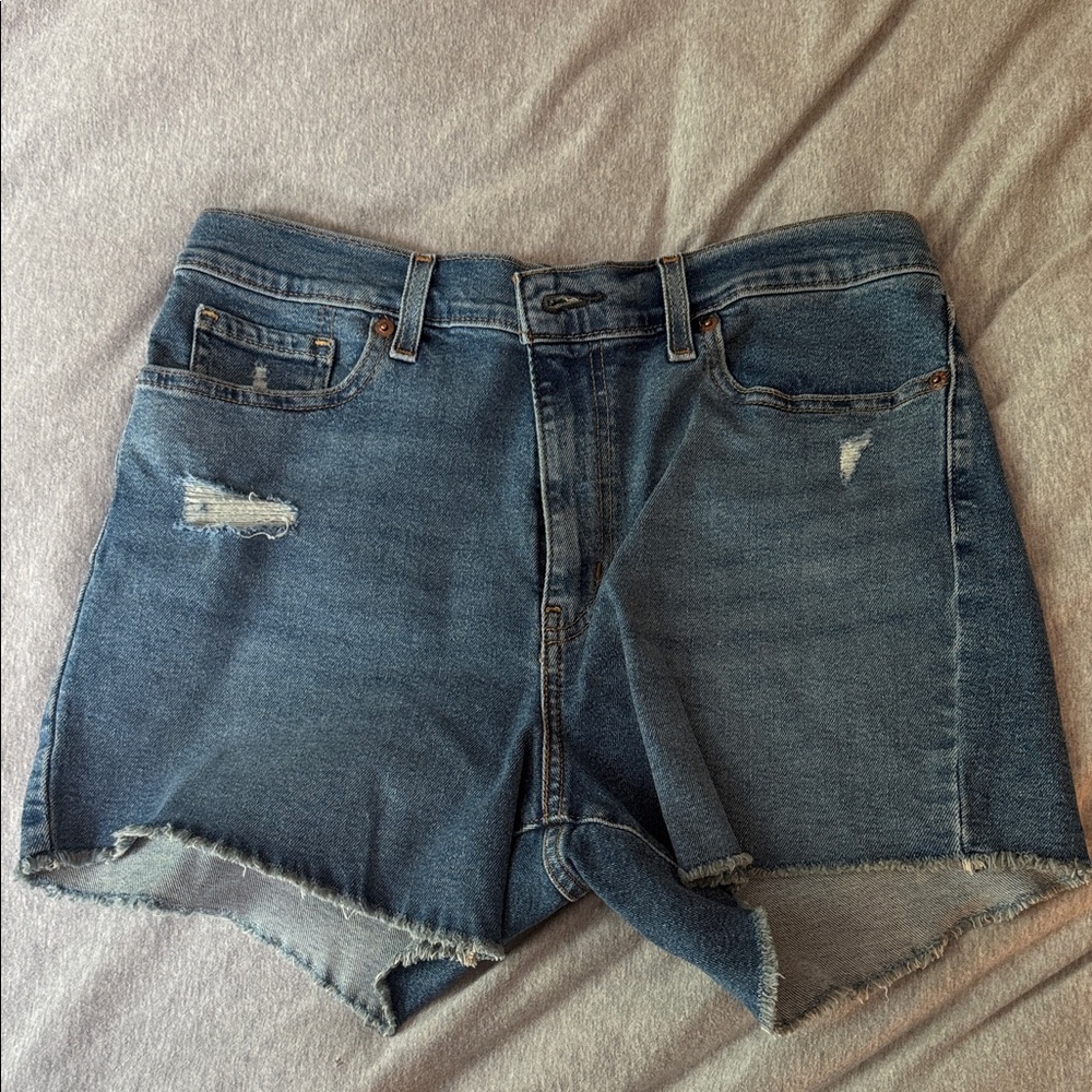Levi's Distressed Blue Jean Shorts